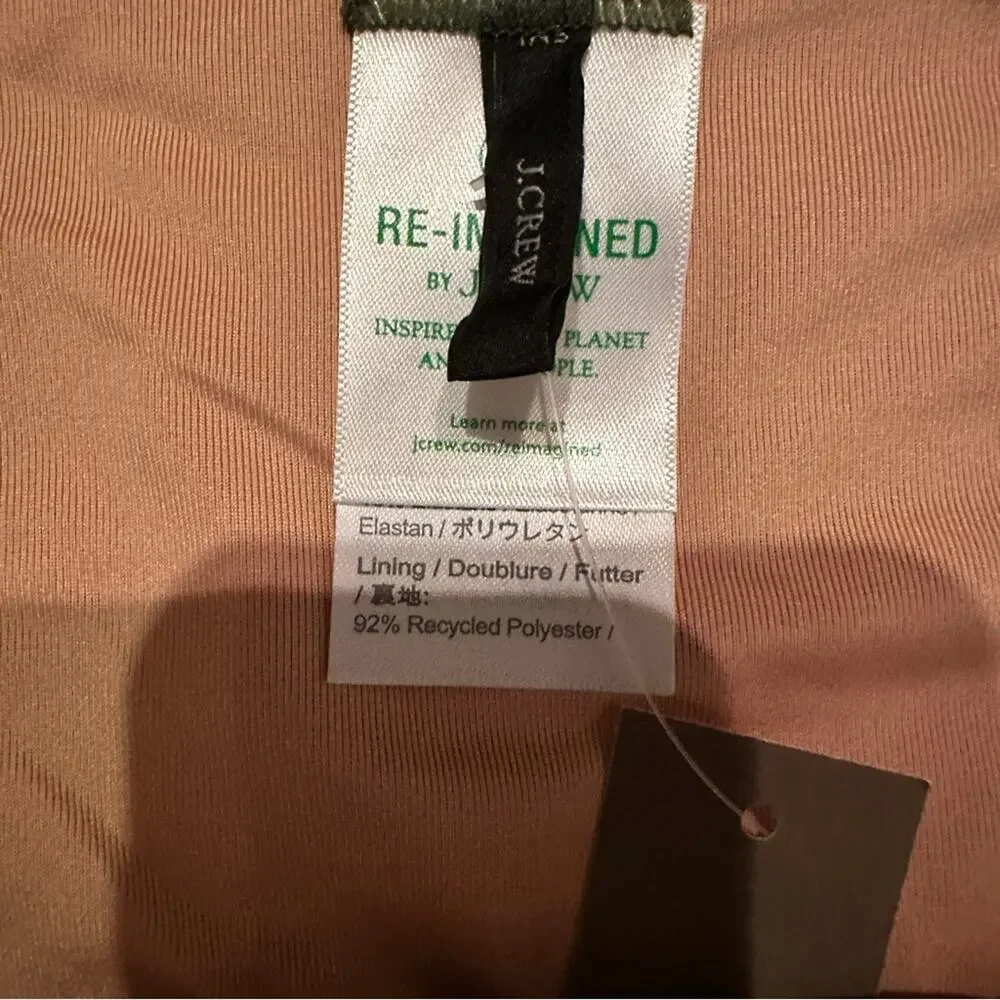 J. Crew Curved-Waist Cheeky Bikini Bottom in Olive Green Sz M‎ NEW